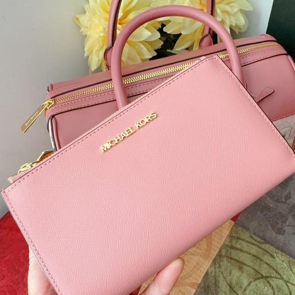 Michael Kors MK Jet Set Girls Travel Medium Duffle Bag + Wallet SET NWT - Picture 8 of 9